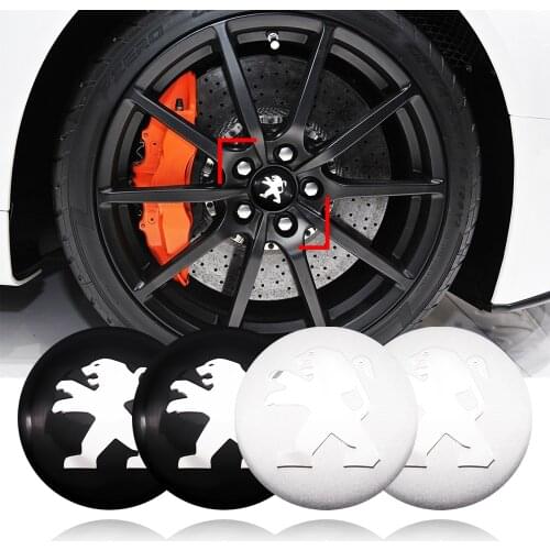 4pcs Car Wheel Center Hub Caps Stickers Car Wheel Rim Hubcap Badge Covers Stickers for Peugeot 206 308 3008 207 Auto Accessories