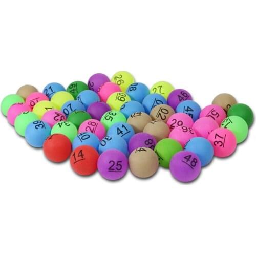 50pcs/pack Colorful Entertainment Ping Pong Balls With Number Table Tennis Ball For Lottery Game Advertisement