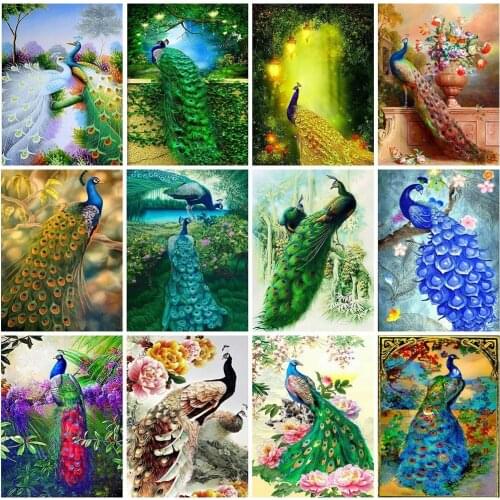 5D DIY Diamond Painting Animal Diamond Mosaic Cross Stitch Full Square Diamond Embroidery Peacock Home Decor
