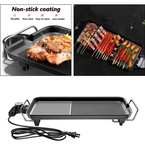 Household Korean Portable Indoor Electric Grill Barbecue Machine Adjustable Temperature Easy to Clean Design US