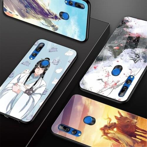 Mo dao zu shi Tempered Glass Phone Case For Huawei honor 8X 9 10i 20i 20Lite 20Pro 30 Pro Cover Shell