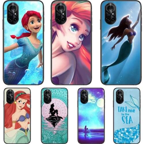 Mermaid Little Clear Phone Case For Huawei Honor 20 10 9 8A 7 5T X Pro Lite 5G Black Etui Coque Hoesjes Comic Fash design