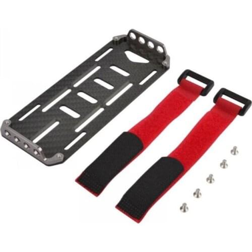 Black Carbon Fiber Battery Mounting Plate for RC Car 1:10 Scale RC Crawler Cars Axial SCX10 CC01 F350 D90 RC4WD Model Toy Part