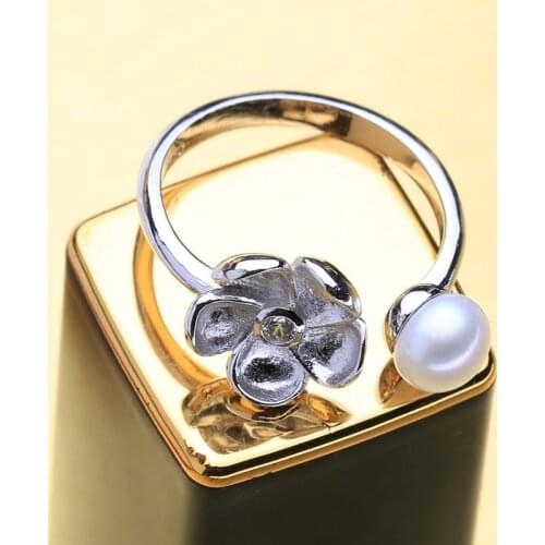 FENASY natural Pearl Rings For Women New Freshwater Pearl Jewelry AliExpress 925 Sterling Silver Cute Office Flower Ring