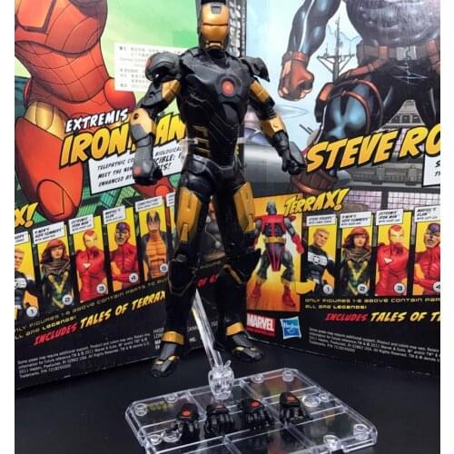 ML Legends Avenger Gold-Black Iron-Man Armor /w Stand 6" Loose Action Figure