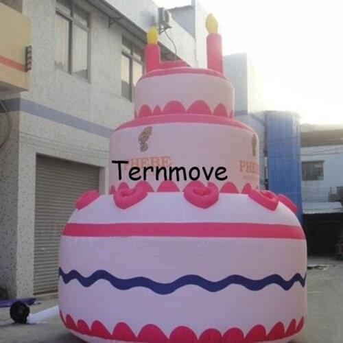 Giant inflatable birthday cake replica for Advertising for party pvc birthday cake model with pump dessert cake model
