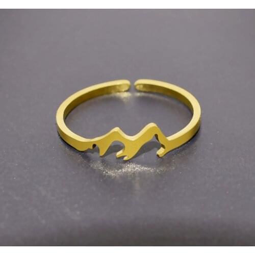 Popular in Europe and the United States, personalized stainless steel jewelry opening adjustable ring peak ring