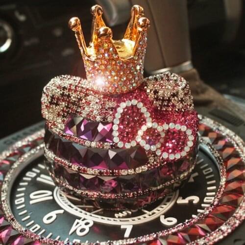 Crown KT Cat Rhinestone Perfume Holder Crystal Kitty Bling Car Air Freshener Helloo Kitty Home Car Perfume Diffuser Home Decor