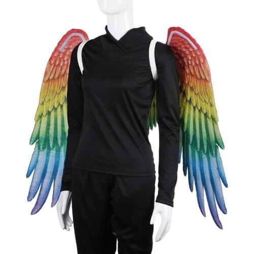 Colorful Rainbow Angel Wings Carnival Halloween Gay Parade Decoration Wings Rainbow Angel Decor Dress Cosplay Performance Props