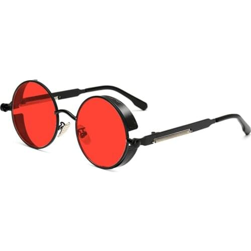 Round Brand Designer Men Retro Transparent See through Sunglasses Oculos de sol UV400 Vintage Womens Gothic Steampunk Sunglasses