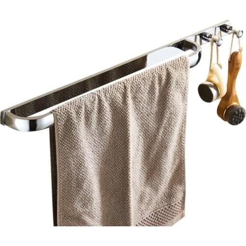 Leyden Brass 24inch Towel Bar with Hook Black Finish,Towel Holder Lavatory Wall Mounted ORB Contemporary Bathroom Hardware