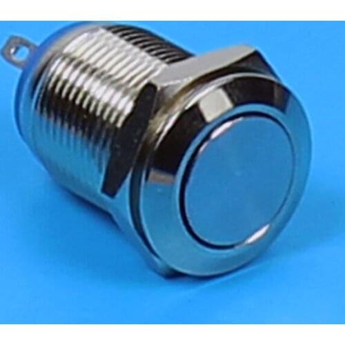 Hot sales 5pcs/Lot metal button switch 1219 anti-vandal Flat round momentary high quality 12MM waterproof switch