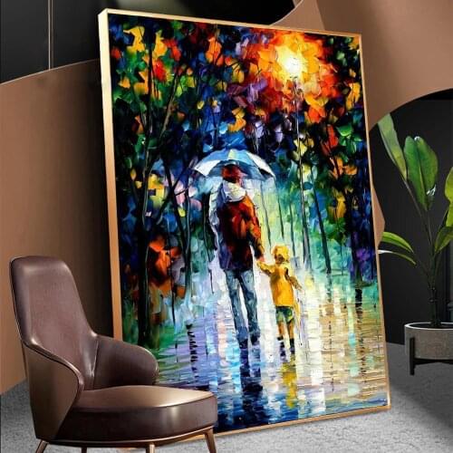 Father Holding Hands Son Family Canvas Painting Posters Prints Wall Pictures for Living Room Home Decor