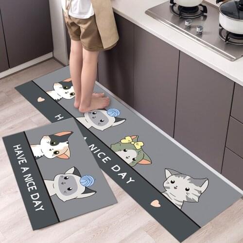 Waterproof Oilproof Kitchen Mat Antislip Bath Mat Soft Bedroom Floor Mat Living Room Carpet Doormat Kitchen Rug