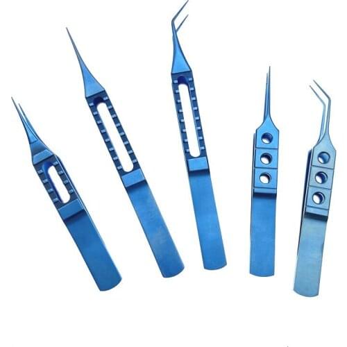 Ophthalmic instrument 115mm with 6mm tying platform Flat handle Dental tweezers
