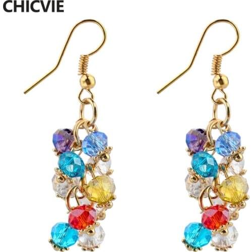 CHICVIE Custom Crystal Long Tassel Earrings Fashion Jewelry Stones Statement Luxury Wedding Earrings For Women Bridal SER140171