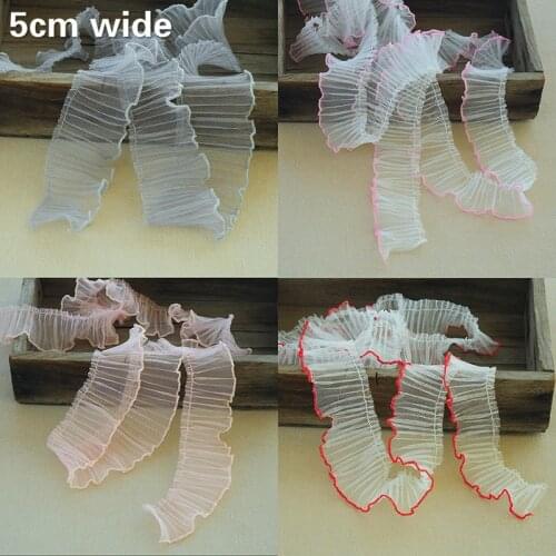 Mesh Organ Pleated Ruffled Tulle Lace Girl Princess Skirt Toy Pet Clothing Making Material Neckband Cuff Edge DIY Decoration
