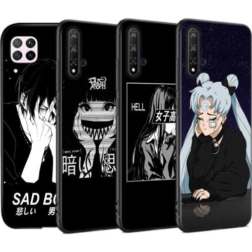 Sad Japanese Anime Aesthetic Silicone Soft Cover For Huawei Nova 7i 7SE 6SE 5T 5i 5Z 5 4 4E 3 3i 3E 2 2i Pro Lite Phone Case