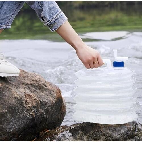 10L Folding Bucket Outdoor Self-driving Water Storage Tank Large-capacity Plastic with Tap Home Bucket Water Storage
