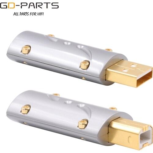 Viborg HI-END USB2.0 USB Plug Connector Type A B HiFi DIY DAC USB Cable 24K Gold Plated Bronze UA201 UB201