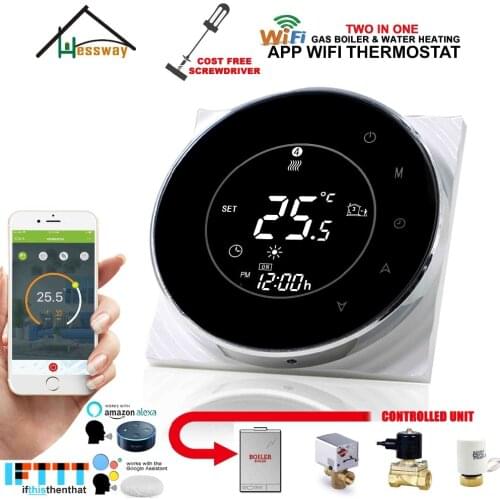 3A Water valve,Electric actuator Temperature Controller WIFI smart thermostat gas boiler for Works with Alexa Google home