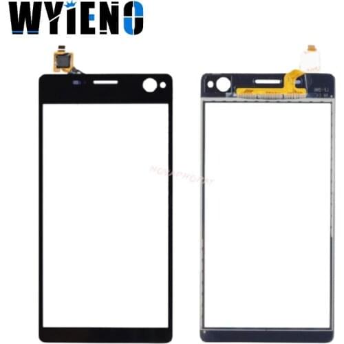 Wyieno Black 5.5" For Sony Xperia C4 E5303 E5363 E5333 E5343 Touch Screen Digitizer Sensor Outer Glass Lens Panel Touchscreen