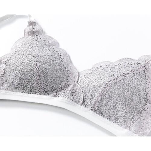 No Steel Ring Women Sexy Underwear Bra 3/4 Cup Lace Trim Cute Active Bra Lingerie Soft Push Up Bras Hot