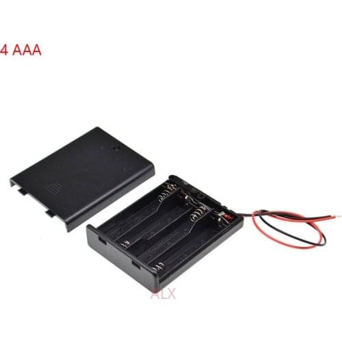 1PCS 4 AAA battery holder with switch wire Leads on/off 4x1.5v 6V 4AAA 3A battery case Storage Box diy 4 slot AAA 4XAAA 4 X AAA