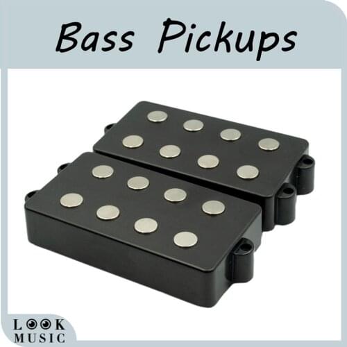 2PCS Open Style Bass Guitar Pickup 4 String Double Bass Coil Humbucker Pickup Ceramic Magnet