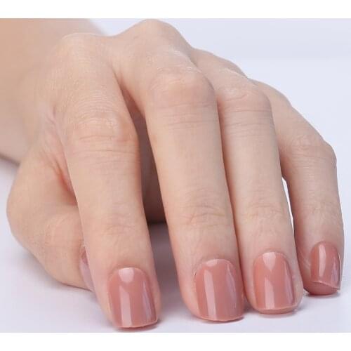 2017 new 24pcs false nails Light brown candy short paragraph round square head comfortable multicolor all wrapped SS393