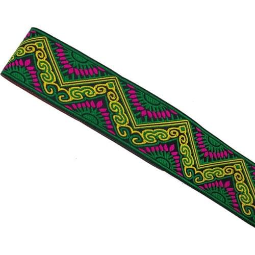 7M Vintage Ethnic Embroidery Ribbon Boho Lace Trim DIY Clothes Bag Accessories Flower Fabric