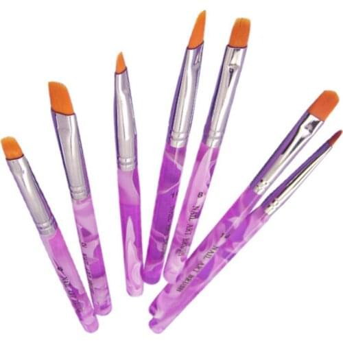 7Pcs/Set Manicure Brushes Set For Nail Art Painting Brushes Dotting Design Manicure Nail Brush Kit Gel Varnishes Manicure Tool