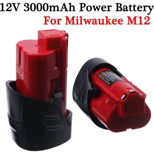 3000mAh 12V Replacement Battery Compatible with Milwaukee M12 XC 48-11-2410 48-11-2420 48-11-2411 12-Volt Cordless Tools Battery