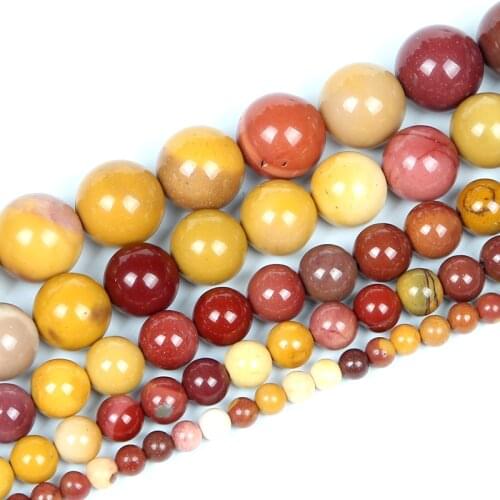 Natural Stone Beads Smooth Egg Yolk Stone Loose Gravel Beads For Jewelry Making DIY Bracelets Necklace Accessories 4/6/8/10/12MM