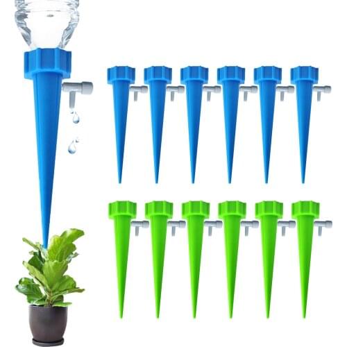 12PCS Adjustable Automatic Drip Irrigation Tool Water Self-Watering Device Spikes Automatic Flower Plant Garden Watering Kit