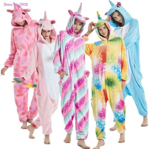 Unicorn Onesies Kigurumi For Kids Adult Onesie Women Pajamas Animal Cosplay One Piece Sleepwear Child Boy Girl Jumpsuit
