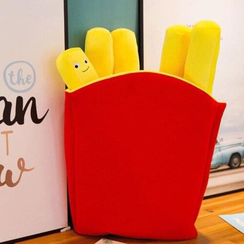 Creative Cartoon Simulation French fries Push Dolls Children Girls Funny Snacks Plush Pillow Restaurant Home Decoration Gift