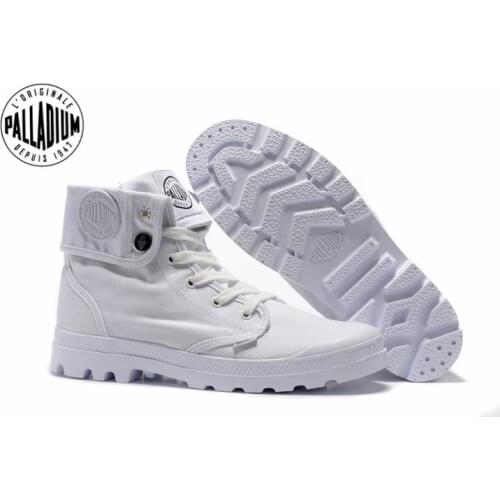 PALLADIUM Pallabrouse All White Sneakers Men High-top Military Ankle Boots Canvas Casual Shoes Men Casual Shoes Size 39-45