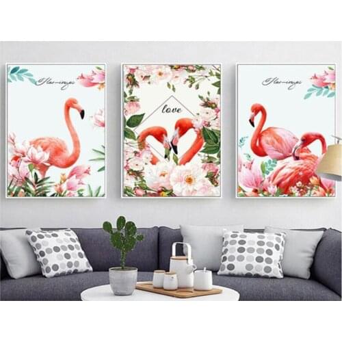 Mazayka mosaic Embroidery 5d diy Diamond Painting Triptych Flamingo Scenery Picture Of Rhinestones Full Square Cross Stitch Z425