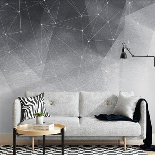 Beibehang Custom Mural Wallpaper Black and white abstract starry geometric lines photo murals Background Wall Paper home decor