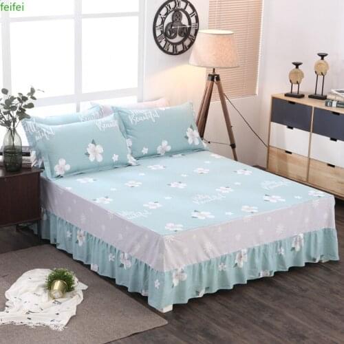 Pure Cotton Bed Skirt One-Piece Cotton Simmons Mattress Cover Dustproof Non-Slip bed spreads bed skirt