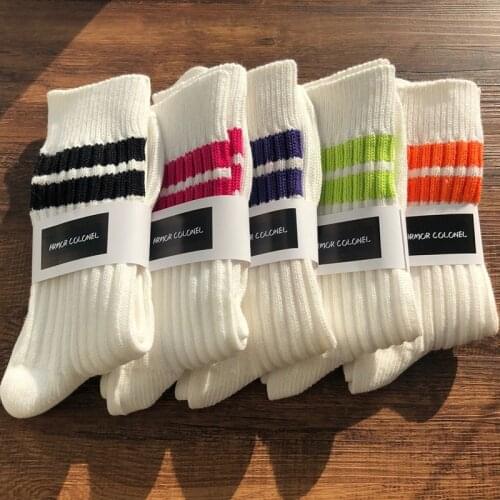 Tide Brand Function Stripe Men Long Socks MADNESS Retro Sport White Cotton Hip Hop Street Men Socks Funny Popular Male For Gift