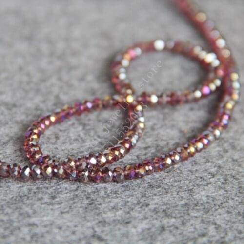 Charming 3X4mm Faceted Purple AB+ Colorful Glass Crystal Beads Making Bracelet Necklace DIY Accessories Jewelry Wholesale