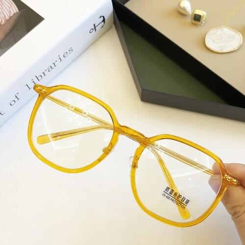 TR90 Frame Versatile Round Anti Blue Flat Lens Myopia Frame Candy Color Clear Lens Man &Women Lightweight Optical Eyeglasses
