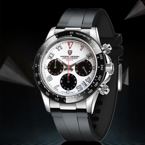PAGANI DESIGN New Stainless Steel Men Quartz Wristwatch Fashion Ceramic Bezel Chronograph Luxury Sapphire Glass Waterproof Watch