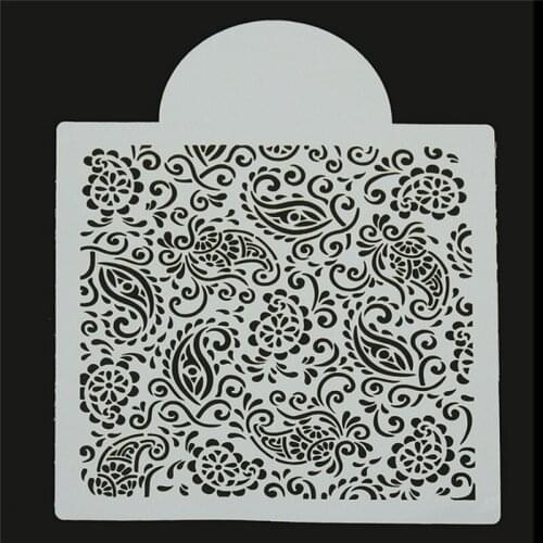 Plastic Cake Foam Spray Template Barista Stencils Decoration Tool Garland Mold Fancy Cake Printing Flower Model