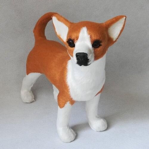 Real life toy about 22x8x20cm chihuahua toy model polyethylene&furs standing dog model home decoration props ,model gift d1032