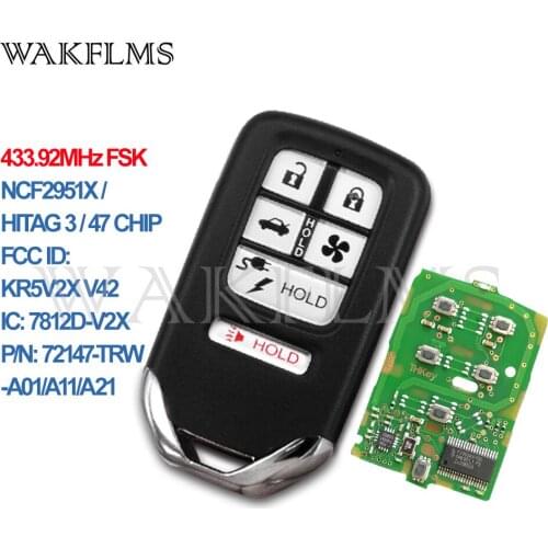 Smart Key car key For Honda Clarity72147-TRW-A01 72147-TRW-A11 72147-TRW-A21 2017 2018 2019 KR5V2X A2C99370200 A2C98676600
