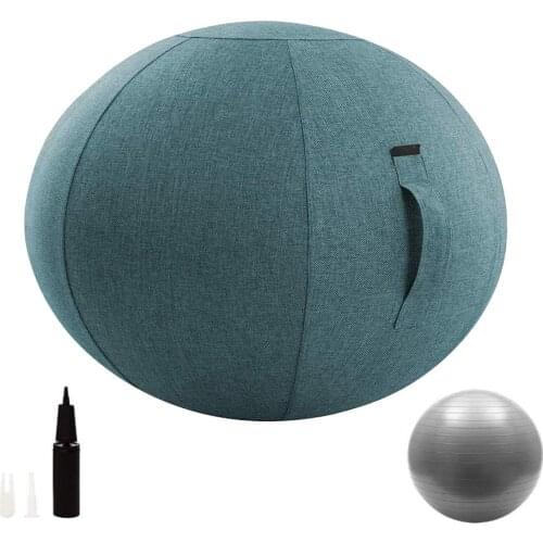 Sports Yoga Ball With Handle And Cover And Pump Pilates Fitness Gym Balance Fitness Ball Massage Training Exercise Exercise Ball