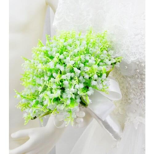 Handmade Wedding Bouquets Flowers Holding Flower Wedding Supplies Floral White Artificial Bell Orchid Bridal Bridemaids Bouquet